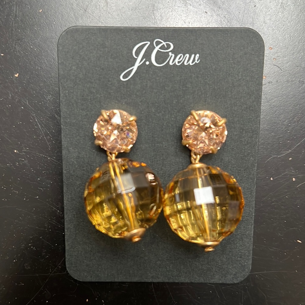 J.crew yellow green disco ball earrings new - Picture 2 of 4